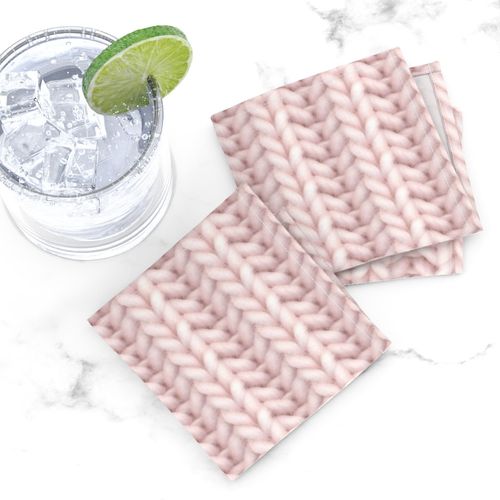 Knitted brioche - pale dusty rose solid