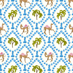 camels and palms/blue/medium