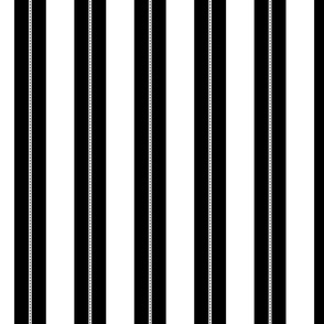 White and Jet Black Cabana Beach Dash Stripes