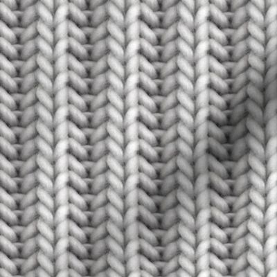 Knitted brioche - medium gray solid