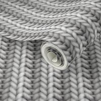 Knitted brioche - medium gray solid