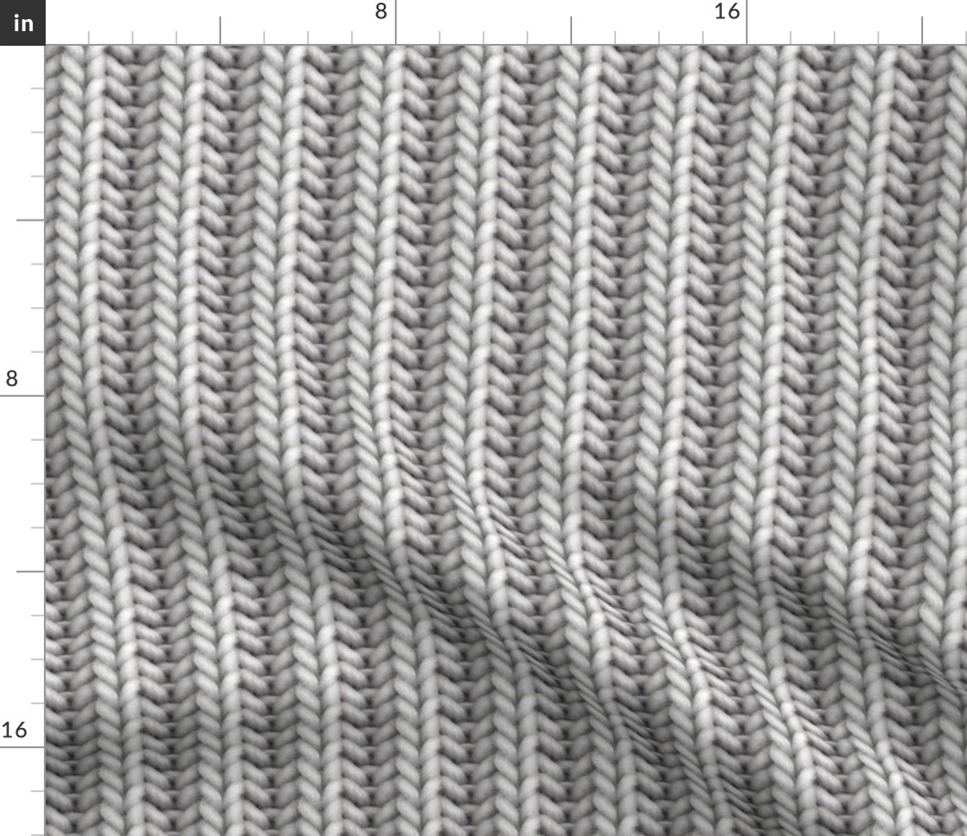 Knitted brioche - medium gray solid