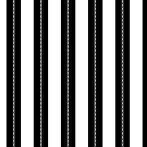 White and Jet Black Cabana Beach Perforated Stripes