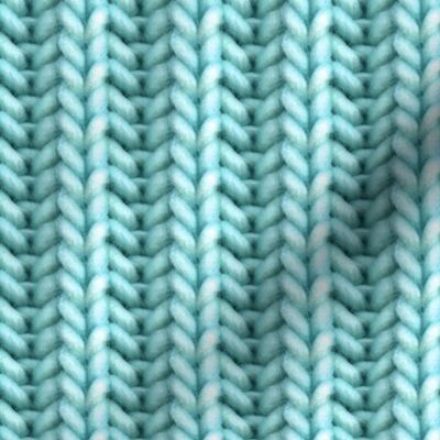 Knitted brioche - turquoise solid