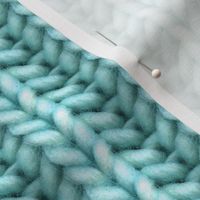 Knitted brioche - turquoise solid