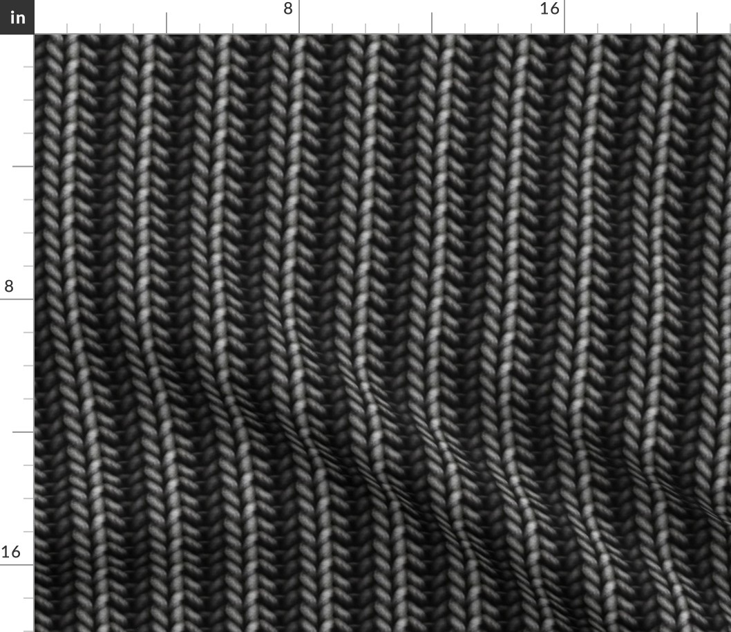 Knitted brioche - dark graphite solid