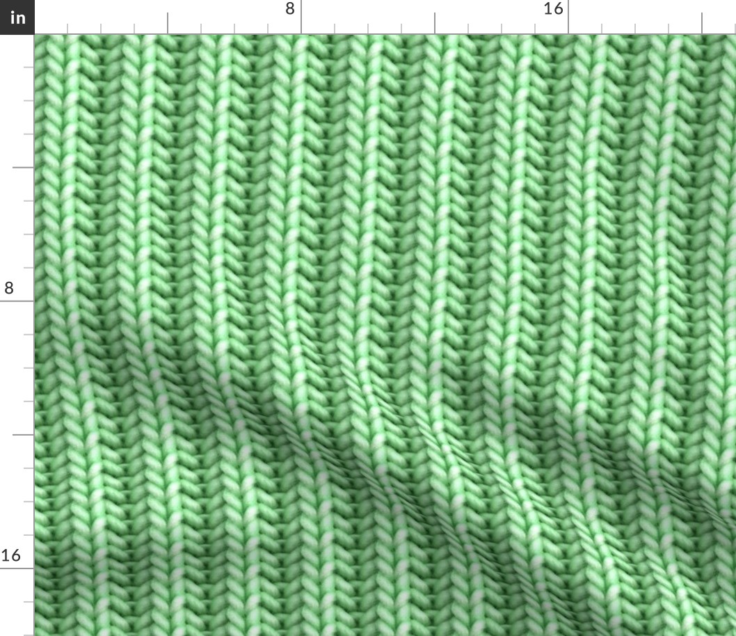 Knitted brioche - green solid