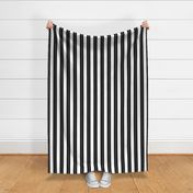 White and Jet Black Cabana Beach Lined Stripes