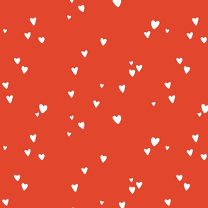 red orange hand drawn hearts