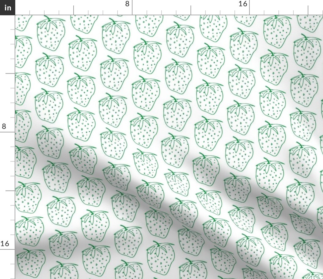 green strawberry outline medium size