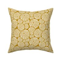 Bed Of Urchins - Nautical Sea Urchins - Golden Yellow Ivory Regular Scale 