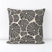 Bed Of Urchins - Nautical Sea Urchins - Ivory Charcoal Large Scale 