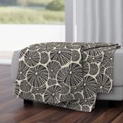 Bed Of Urchins - Nautical Sea Urchins - Ivory Charcoal Large Scale 