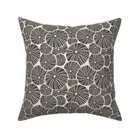 Bed Of Urchins - Nautical Sea Urchins - Ivory Charcoal Regular Scale 