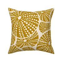 Bed Of Urchins - Nautical Sea Urchins - Ivory Golden Yellow Jumbo Scale 