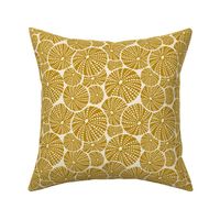 Bed Of Urchins - Nautical Sea Urchins - Ivory Golden Yellow Regular Scale 