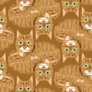 Topsy Turvy Brown Tabby Cats