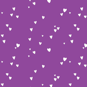 purple hand drawn hearts