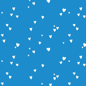 blue hand drawn hearts