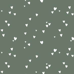 Green Hearts Fabric, Wallpaper and Home Decor | Spoonflower
