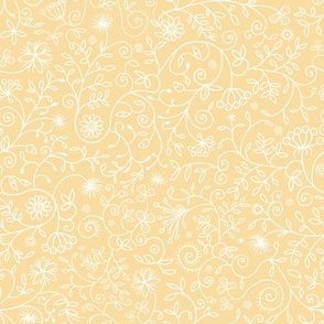 Flower doodles on lemon yellow