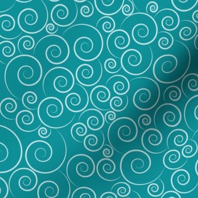 small scale spirals - zen spirals bohemian turquoise
