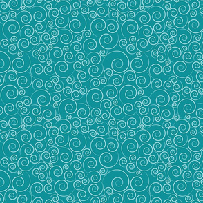 small scale spirals - zen spirals bohemian turquoise