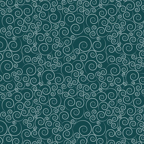 small scale spirals - zen spirals bohemian dark green