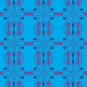 Blue Geometric Pattern with Pink Accents