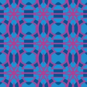 Intense Pink Pattern on Blue