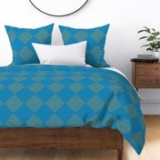 Yellow and Blue Diamond Checkerboard Pattern Geometric