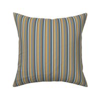 Shell Reef Stripes- Vertical- Gold Honey Isabelline Blue Slate Light Cyan- Small Scale 