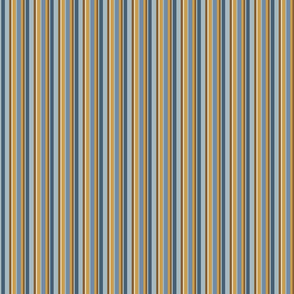 Shell Reef Stripes- Vertical- Gold Honey Isabelline Blue Slate Light Cyan- Small Scale 