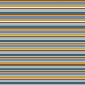Shell Reef Stripes- Horizontal- Gold Honey Isabelline Blue Slate Light Cyan- Regular Scale