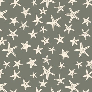 Star Fish - shells - beach - Olive SMALL