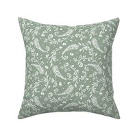 Paisley, floral Paisley, sage green