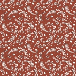 Paisley, floral paisley, rust