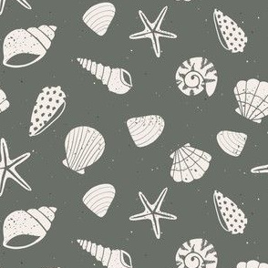 Small // Beach Shells Seashells Sea Green