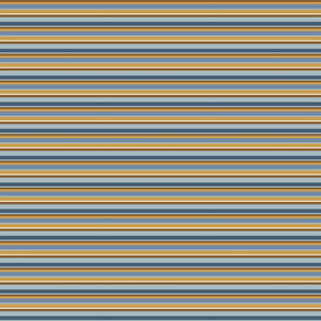 Shell Reef Stripes- Horizontal- Gold Honey Isabelline Blue Slate Light Cyan- Small Scale 