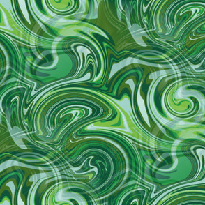 retro psychedelic swirly stripe abstract tropical flora colors green greens