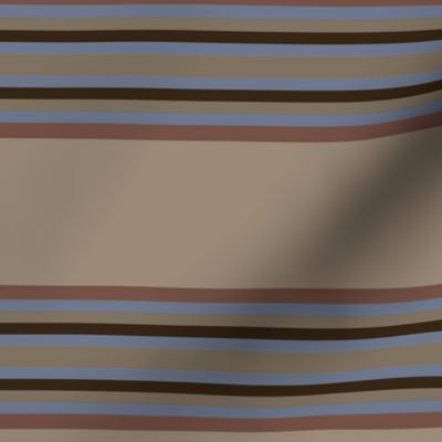 Broad Blanket Stripes in Beige Brown
