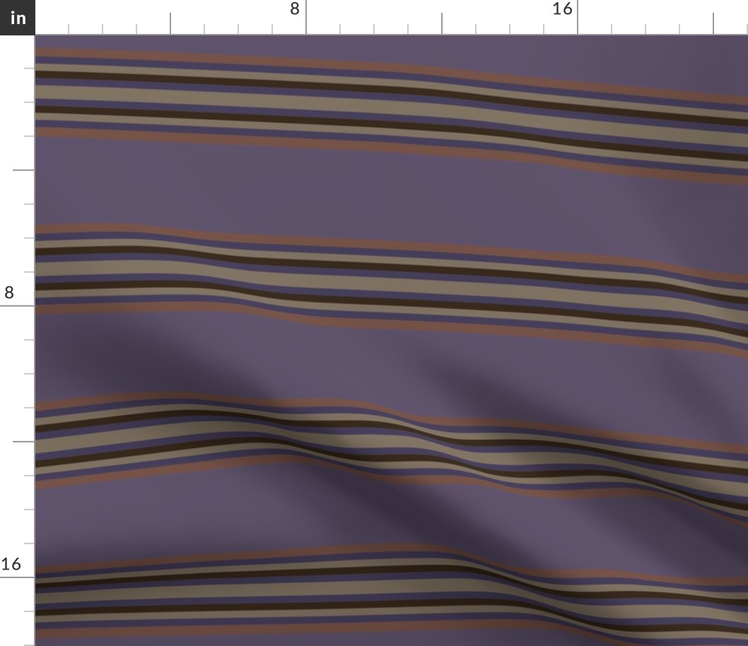 Broad Blanket Stripes in Plum Purple and Beige