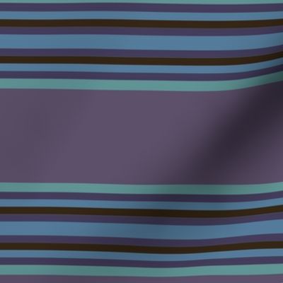 Broad Blanket Stripes in Plum Purple and Turquoise