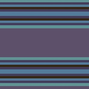 Broad Blanket Stripes in Plum Purple and Turquoise