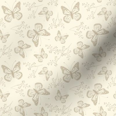 Neutral, butterflies, butterfly, florals 