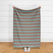 Narrow Blanket Stripes in Peach Mint and Sage Green