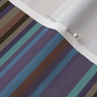 Narrow Blanket Stripes in Plum Purple and Beige