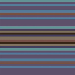 Narrow Blanket Stripes in Plum Purple and Beige