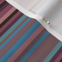 Narrow Blanket Stripes in Rose Pink Turquoise and Mint Green