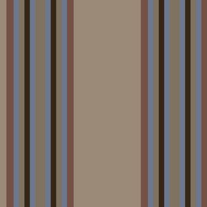 Broad Blanket Stripes in Beige Brown Turned Lengthwise